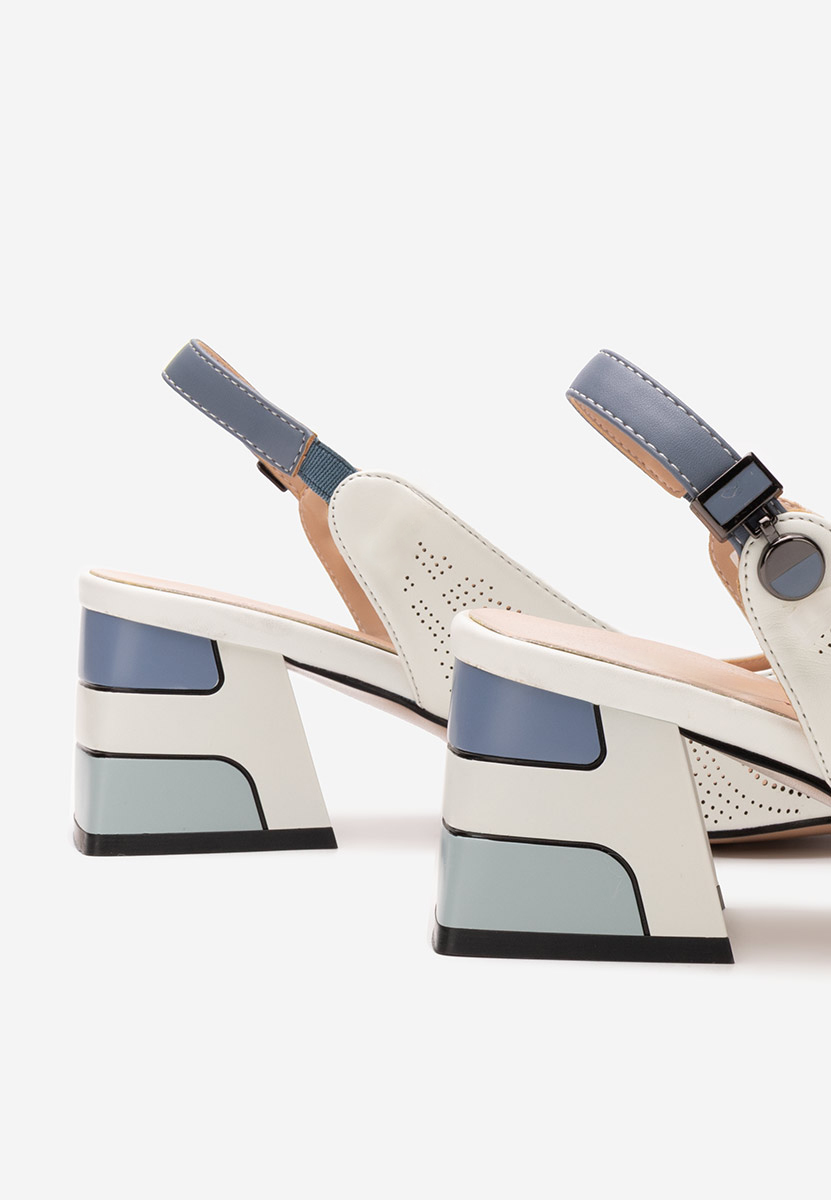 Pantofi slingback Veluna albi