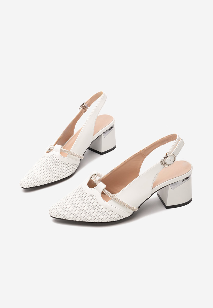 Pantofi slingback Radiancia albi