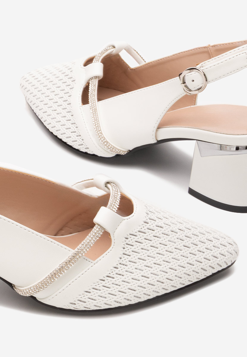 Pantofi slingback Radiancia albi