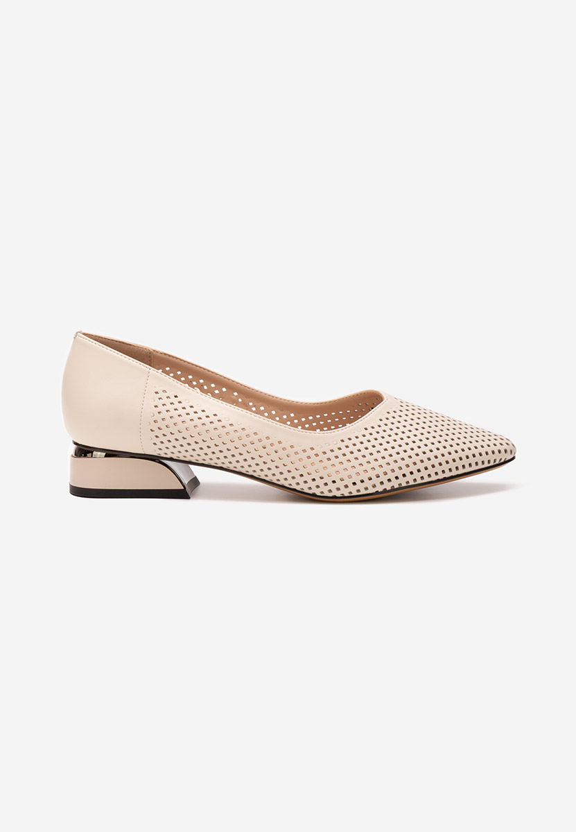 Pantofi cu toc mic Donya bej