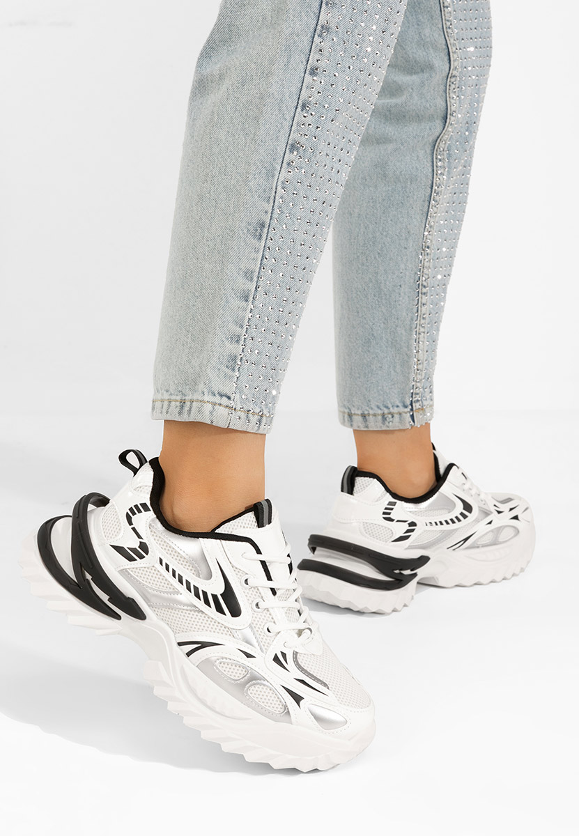 Sneakers cu platforma Willene albi