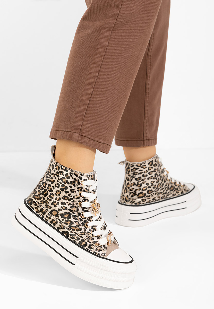 Tenisi cu platformă Trixy leopard