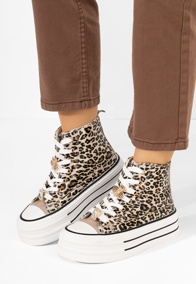 Tenisi cu platformă Trixy leopard