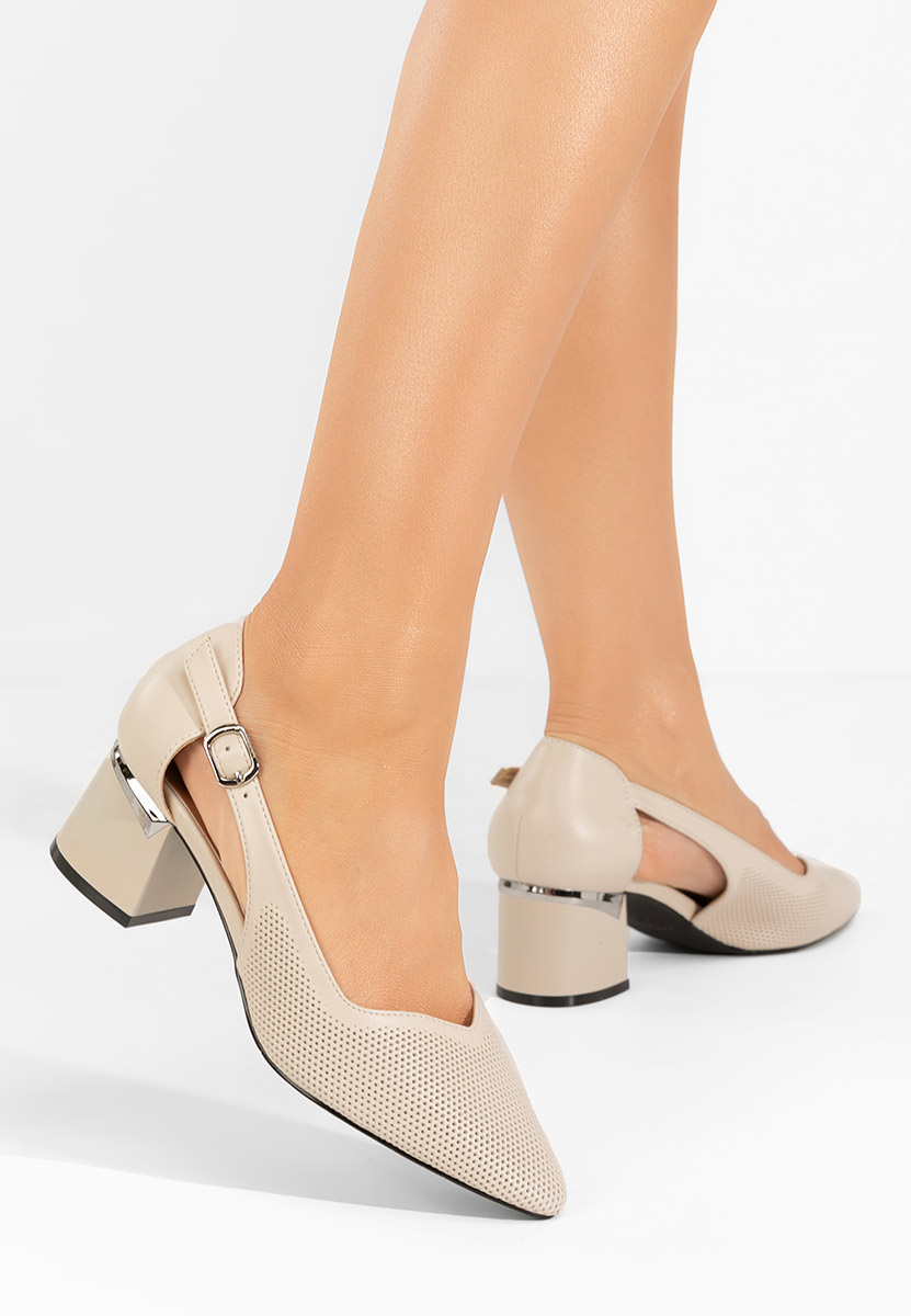 Pantofi cu toc gros Jodee V2 bej