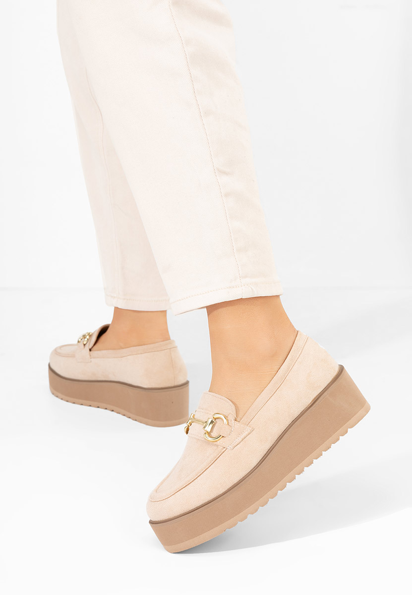 Mocasini cu platforma Leondra V3 bej