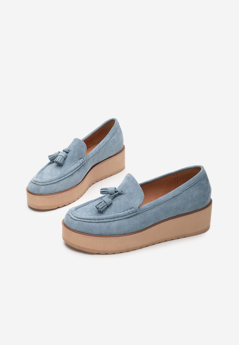 Mocasini cu platforma Leondra V3 albastri