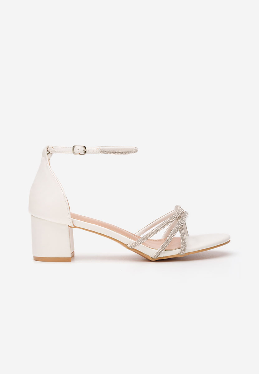 Sandale dama elegante Terela albe