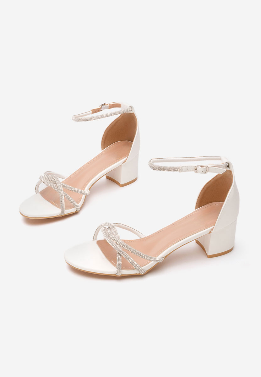 Sandale dama elegante Terela albe