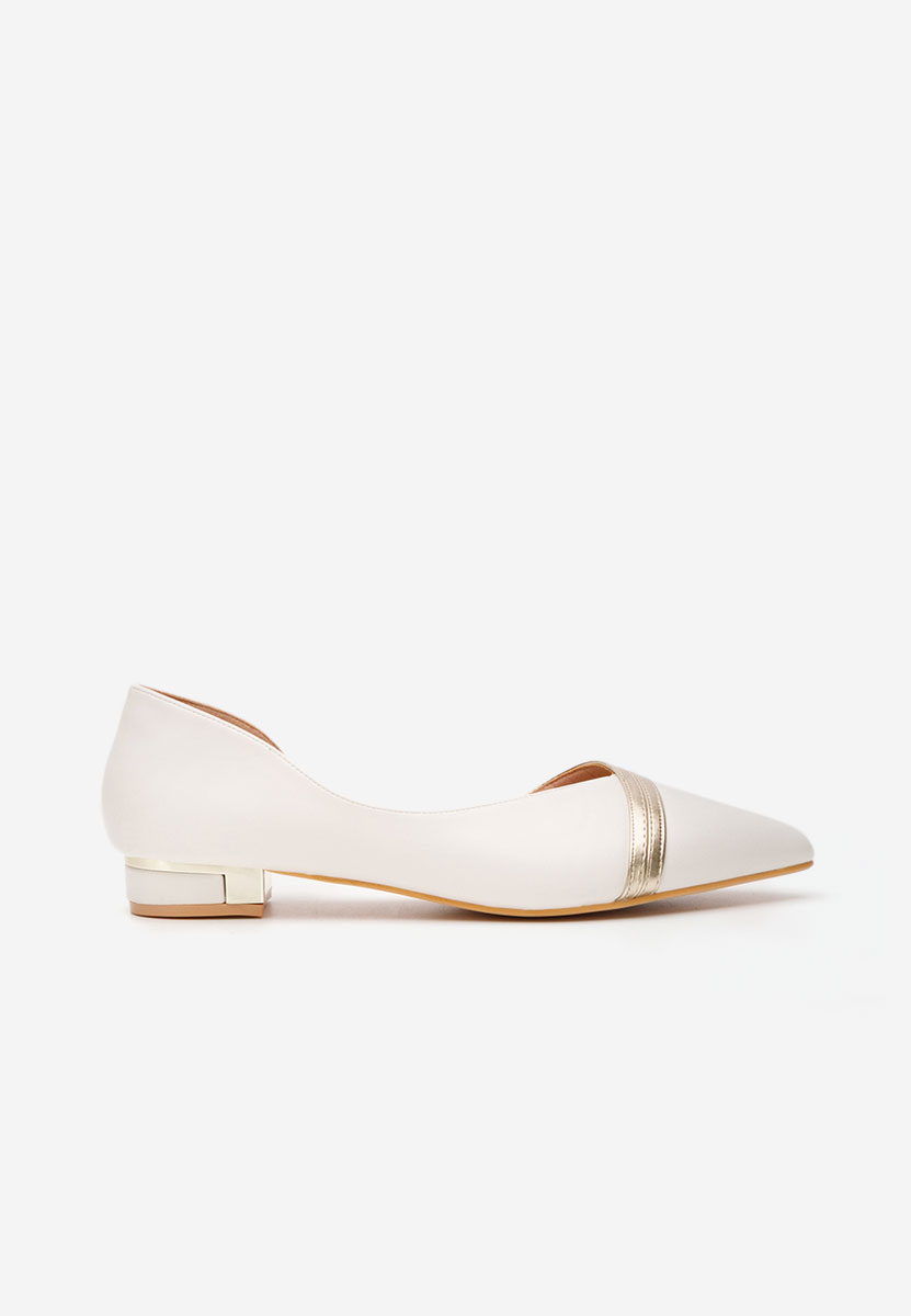 Pantofi cu toc mic Jutta albi