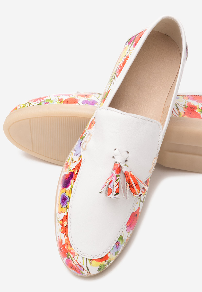 Mocasini dama piele Takara V2 albi