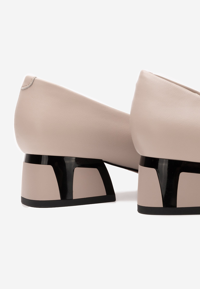 Pantofi cu toc gros Melinia bej