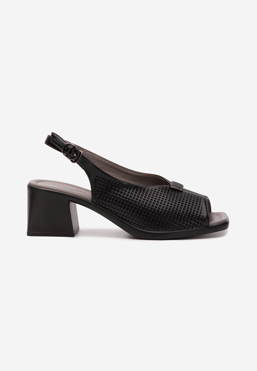 Sandale cu toc gros Pennie negre