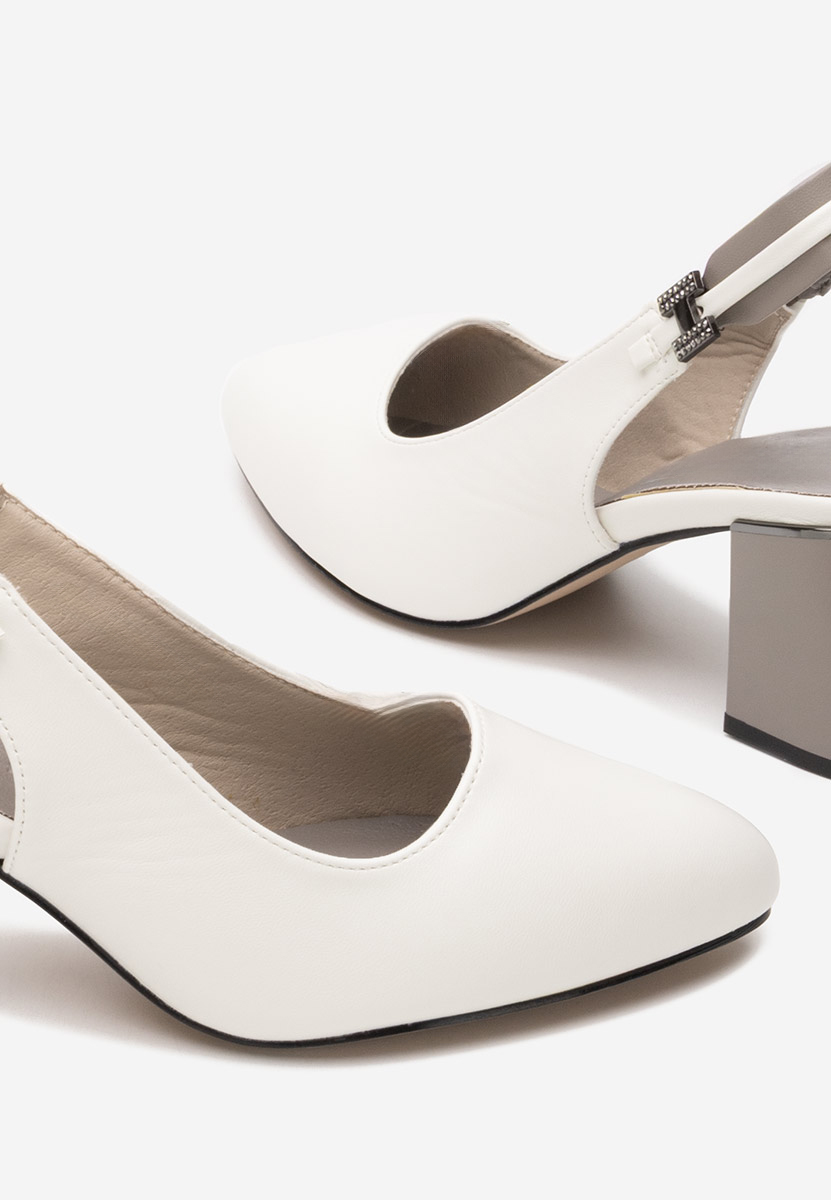 Pantofi slingback Josepa albi