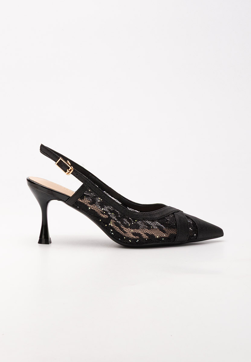 Pantofi slingback Henriette negri