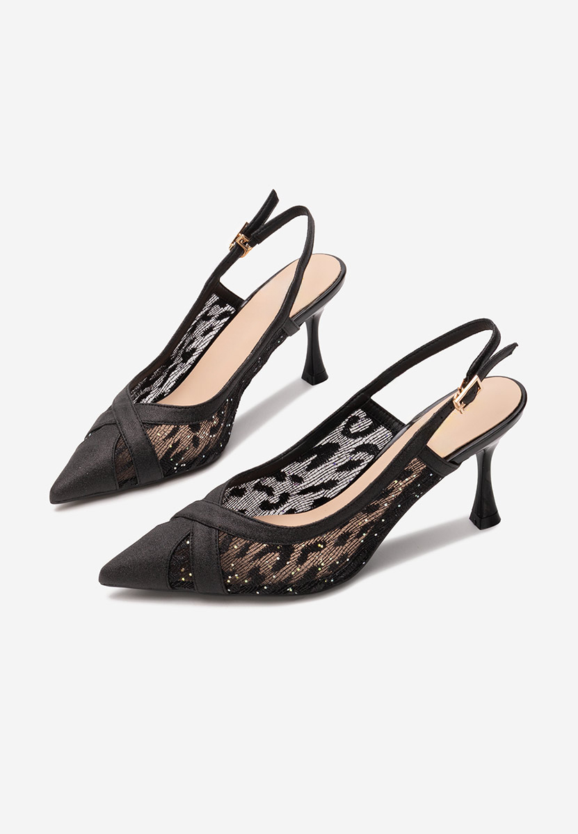 Pantofi slingback Henriette negri