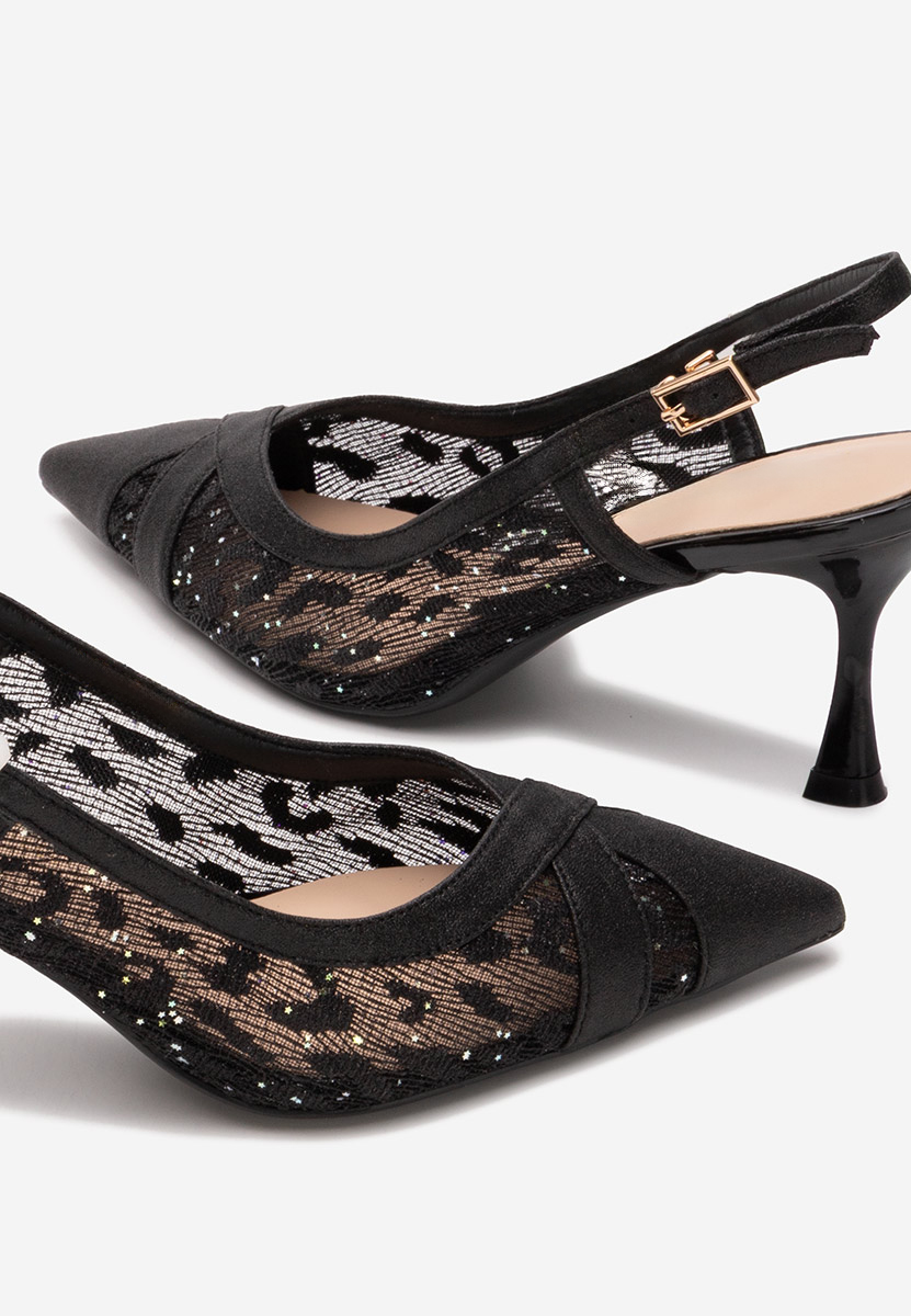 Pantofi slingback Henriette negri