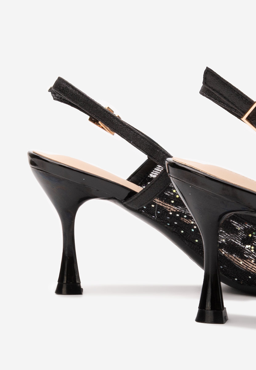 Pantofi slingback Henriette negri