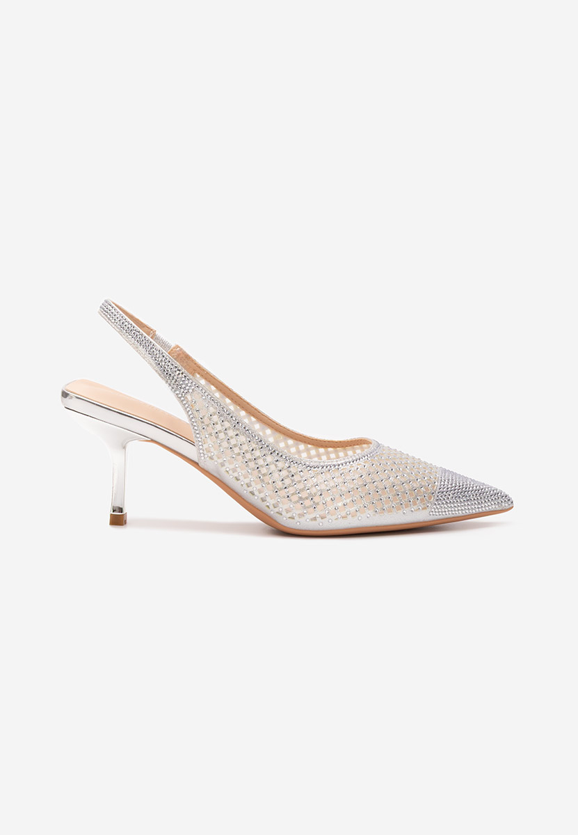 Pantofi slingback Terrela argintii