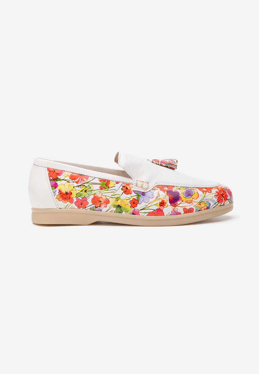 Mocasini dama piele Takara V2 albi