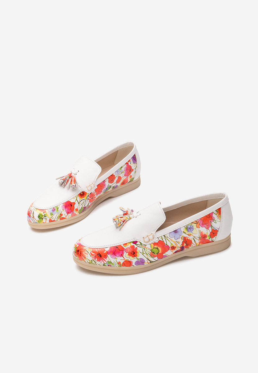 Mocasini dama piele Takara V2 albi