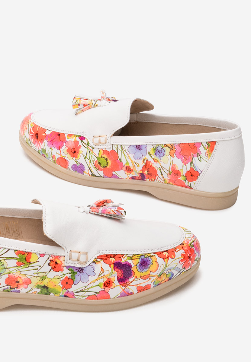 Mocasini dama piele Takara V2 albi