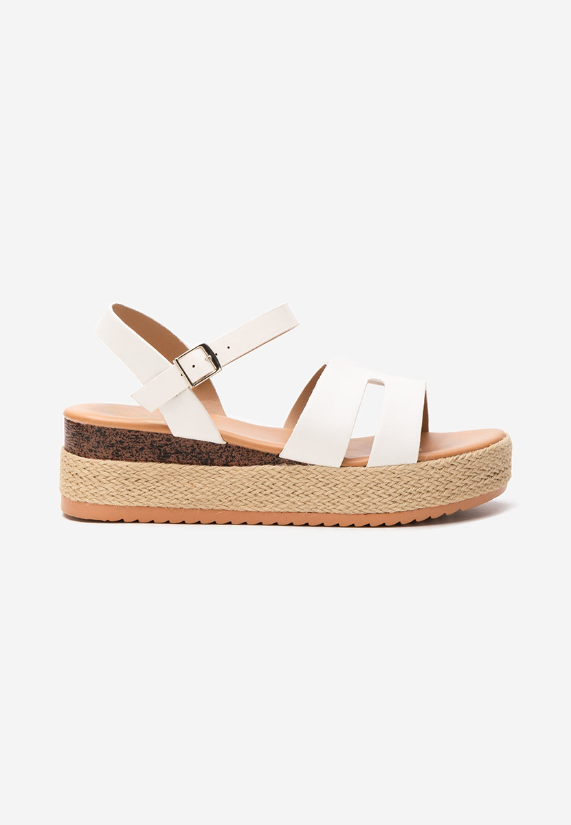 Sandale tip espadrile Rumia albe