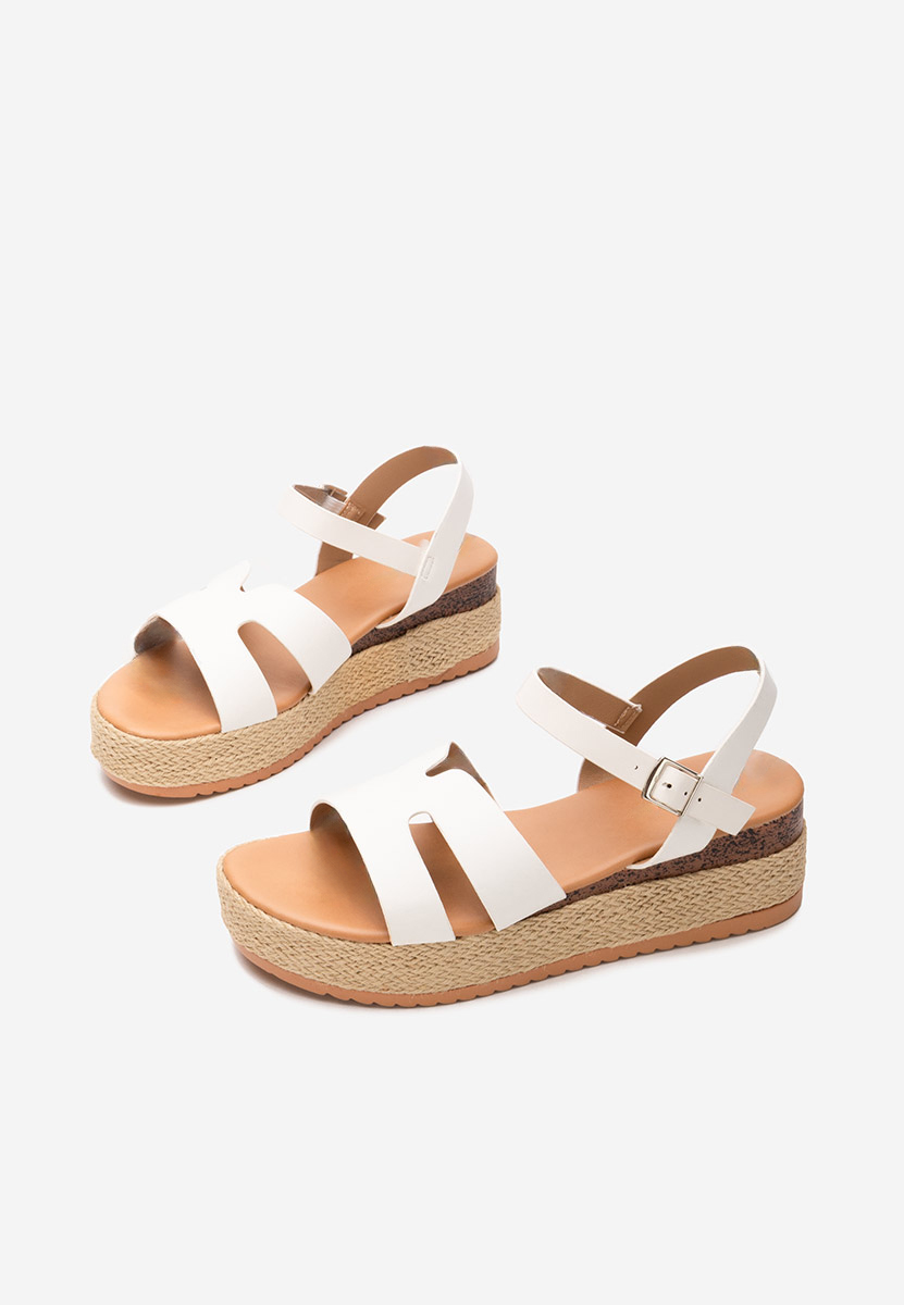 Sandale tip espadrile Rumia albe