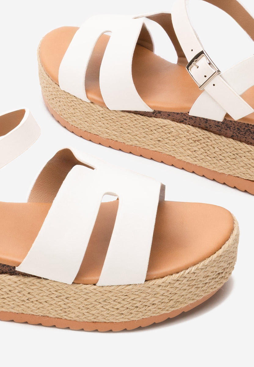 Sandale tip espadrile Rumia albe