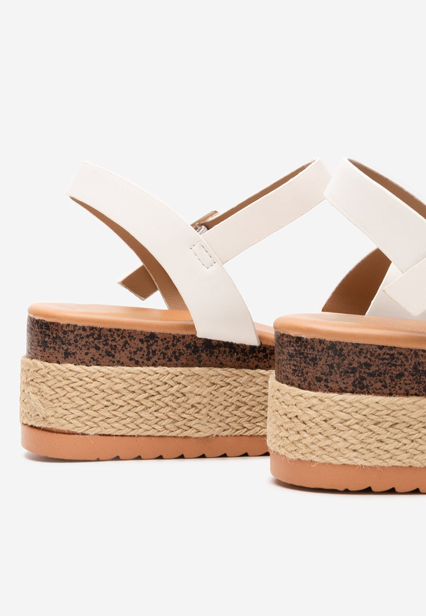 Sandale tip espadrile Rumia albe