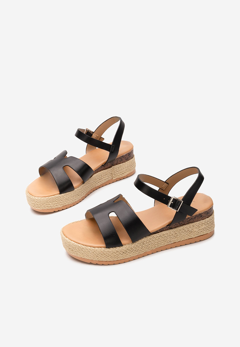 Sandale tip espadrile Rumia negre