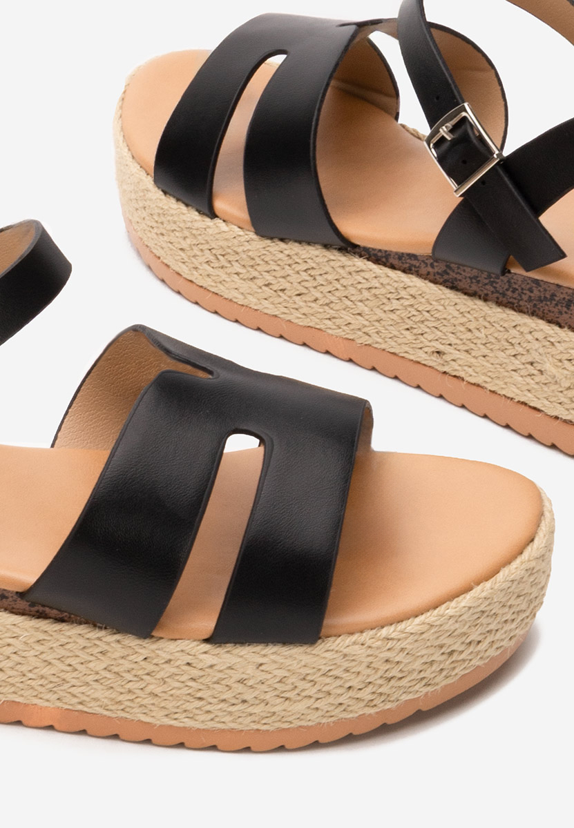 Sandale tip espadrile Rumia negre