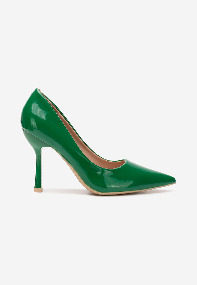 Pantofi stiletto lacuiti Avilaga verzi
