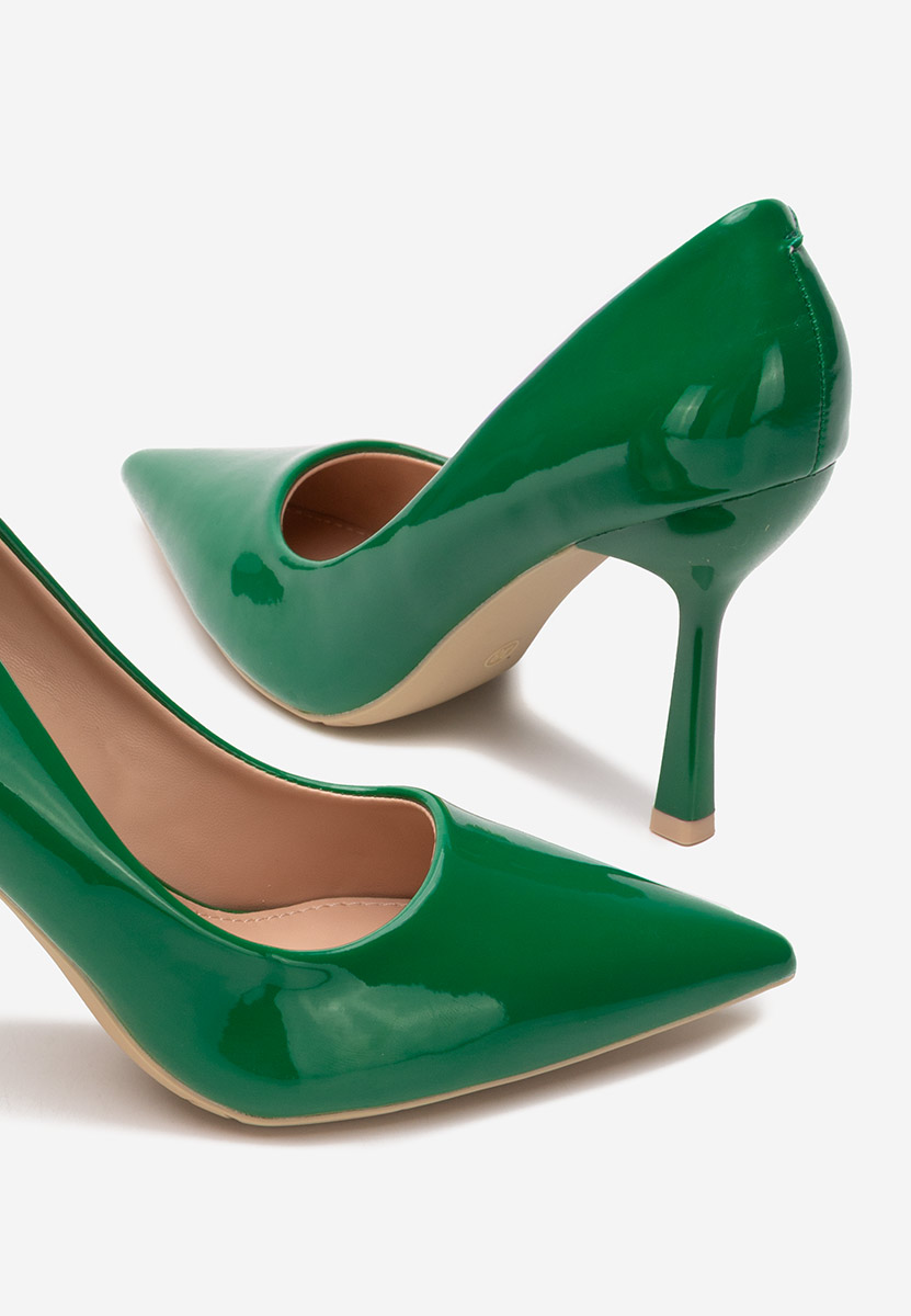 Pantofi stiletto lacuiti Avilaga verzi
