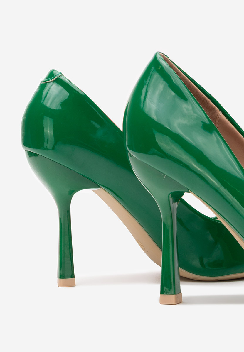 Pantofi stiletto lacuiti Avilaga verzi