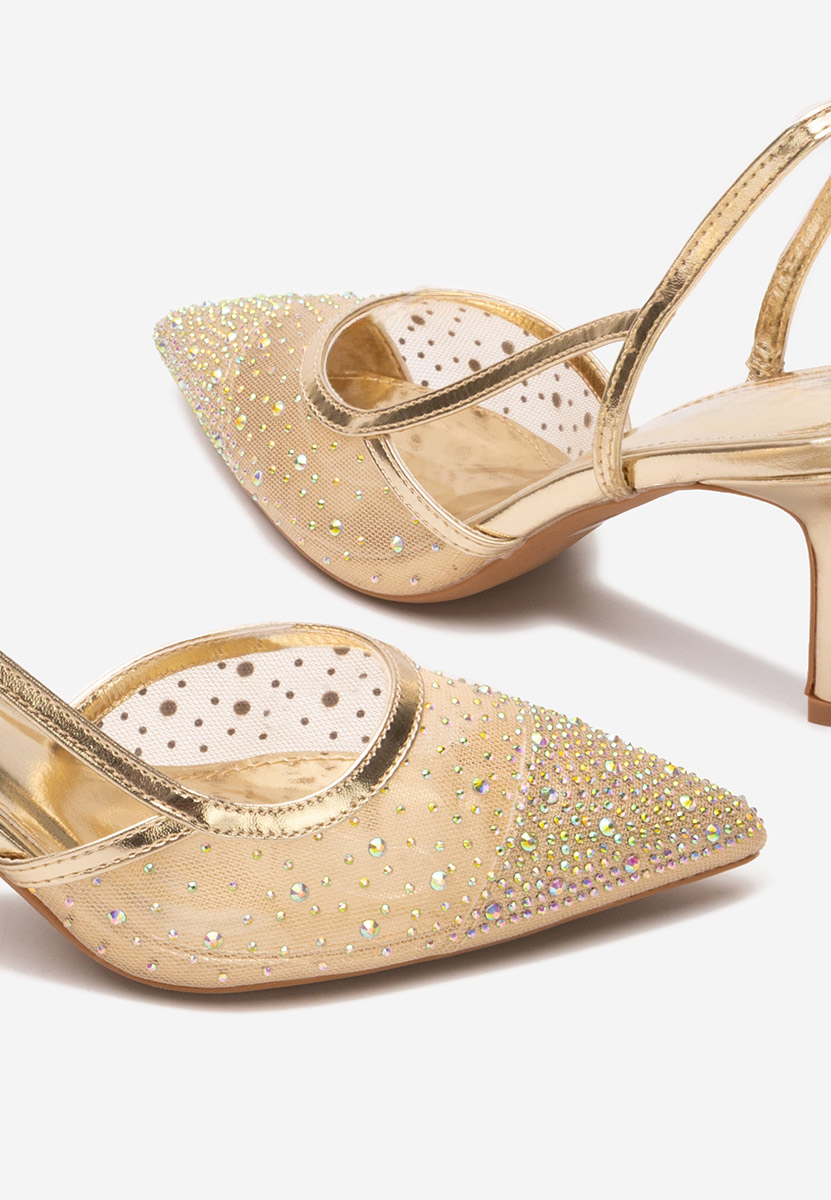 Pantofi stiletto slingback Desa aurii