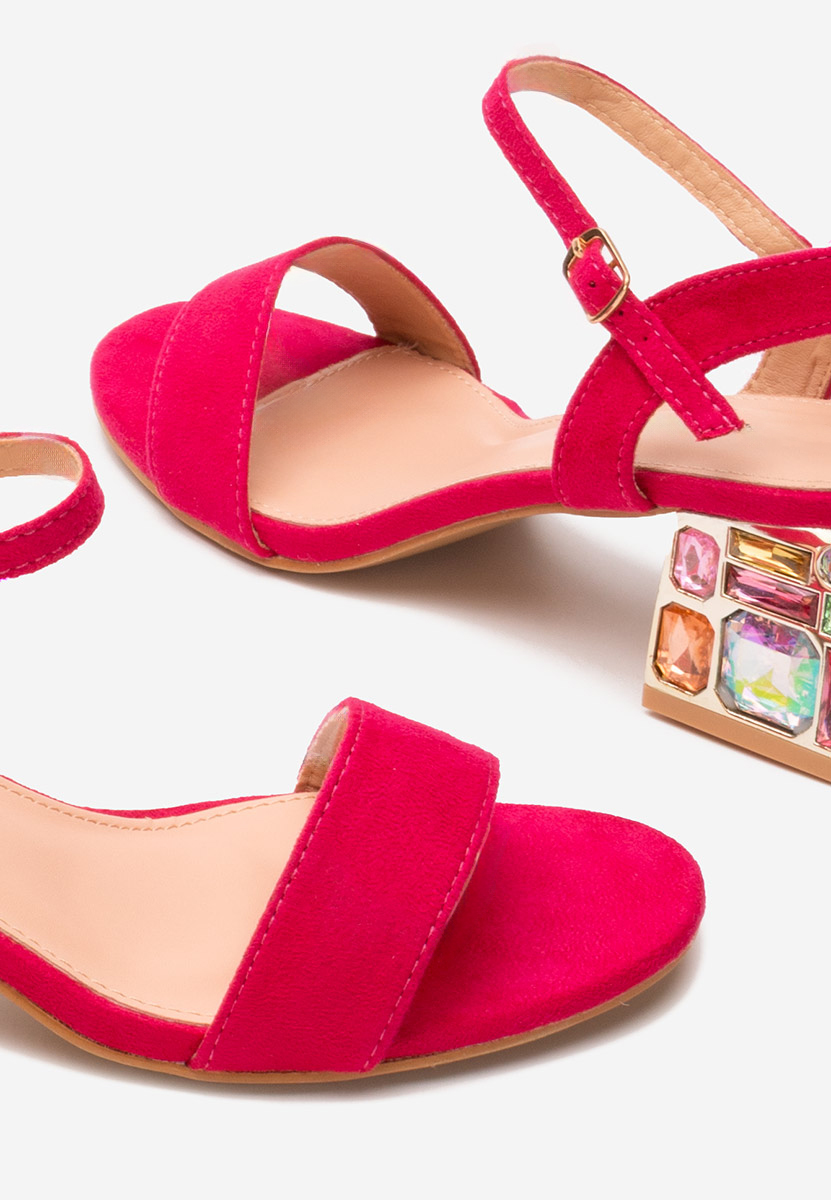 Sandale cu toc gros Adreena fucsia
