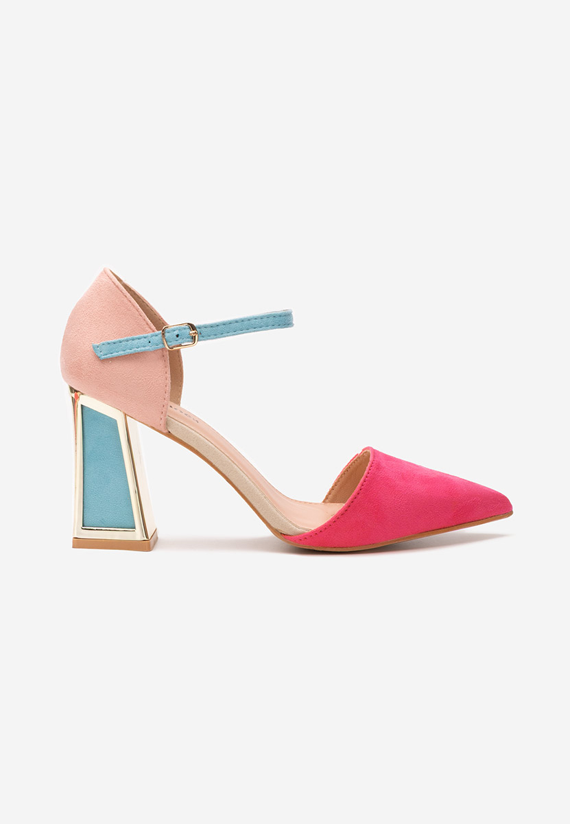 Pantofi cu toc gros Vivio fucsia