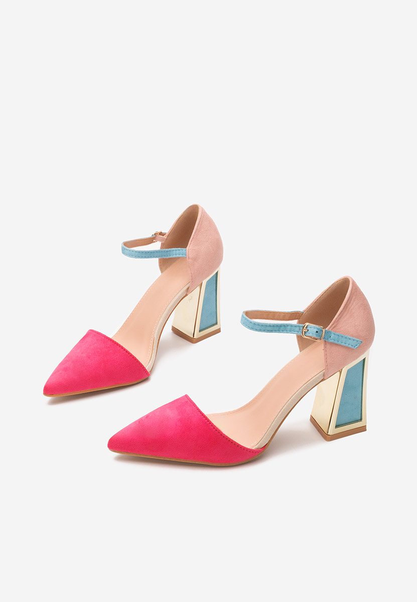 Pantofi cu toc gros Vivio fucsia