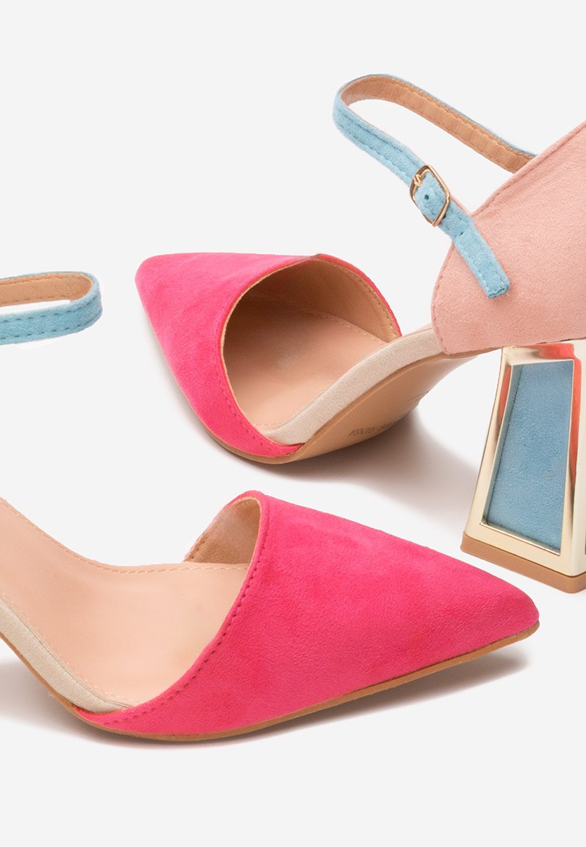 Pantofi cu toc gros Vivio fucsia