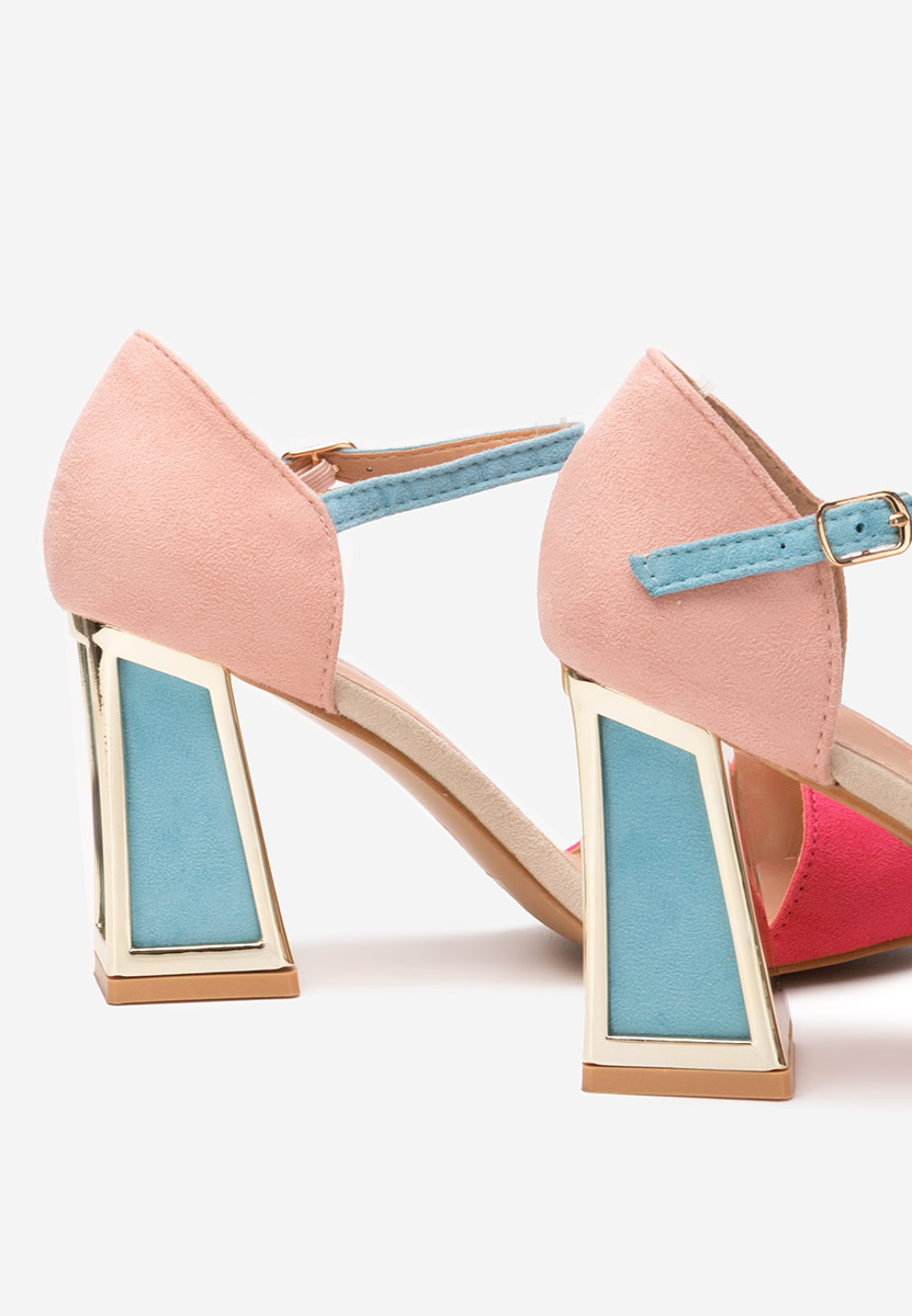 Pantofi cu toc gros Vivio fucsia