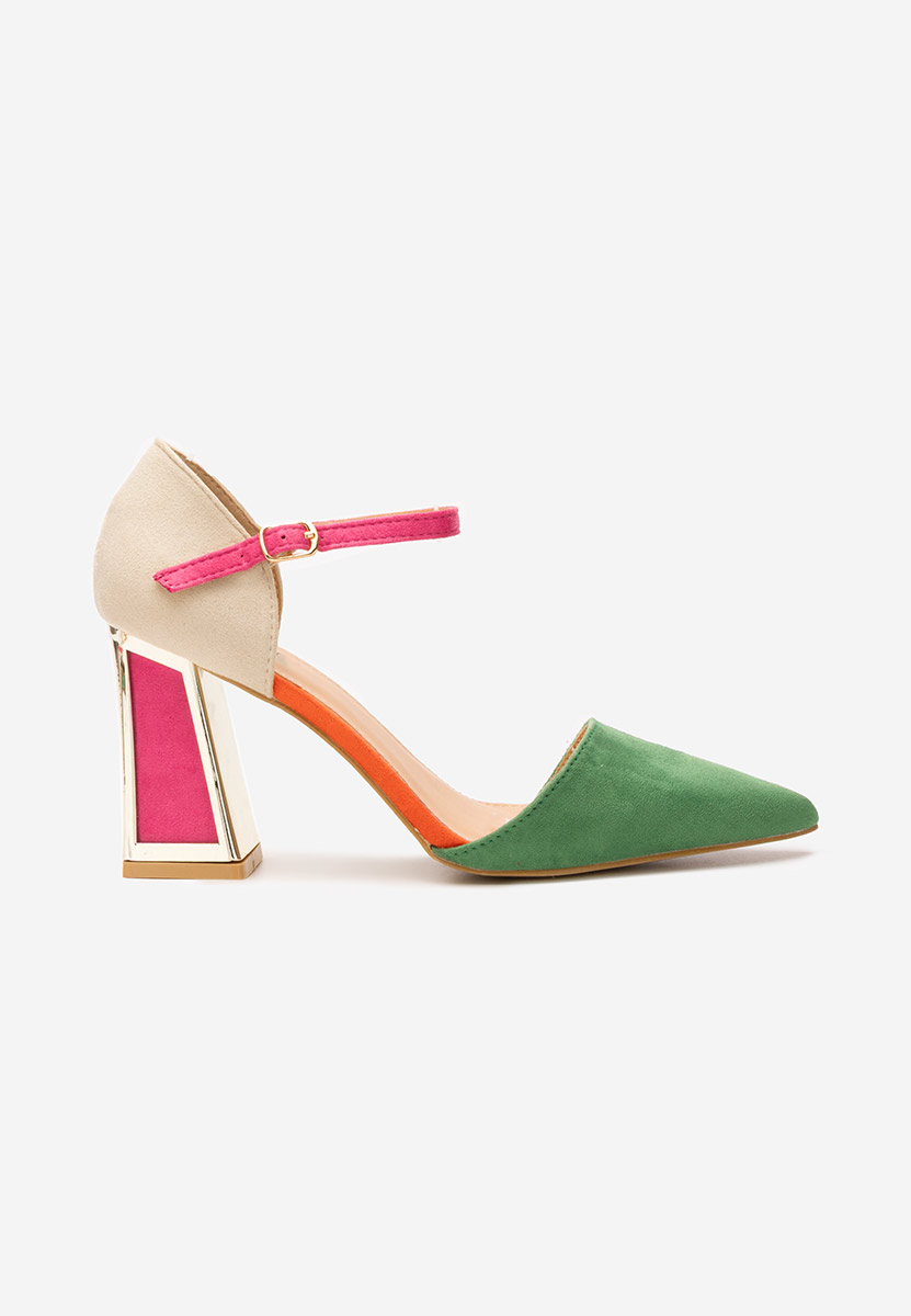 Pantofi cu toc gros Vivio multicolori