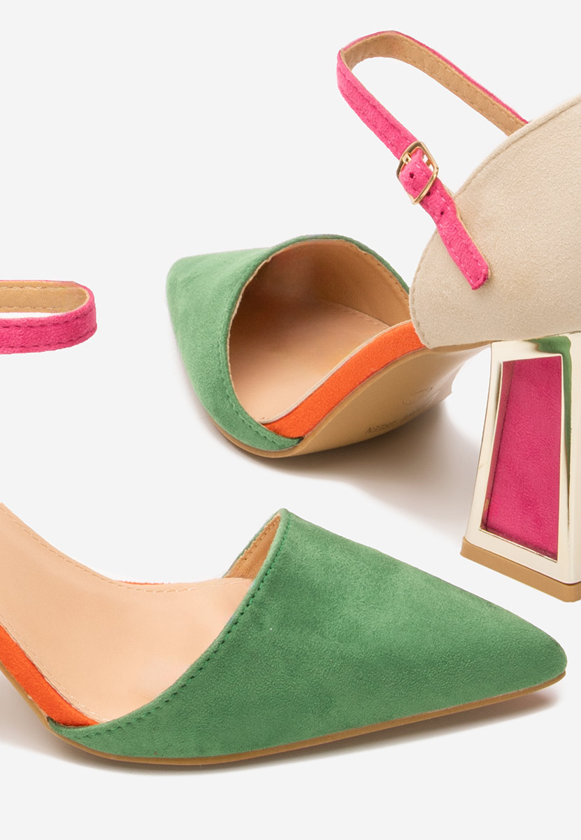 Pantofi cu toc gros Vivio multicolori