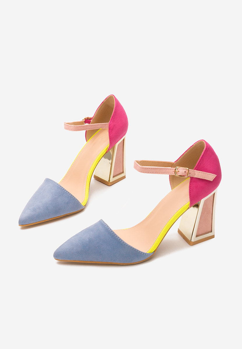 Pantofi cu toc gros Vivio V2 multicolori
