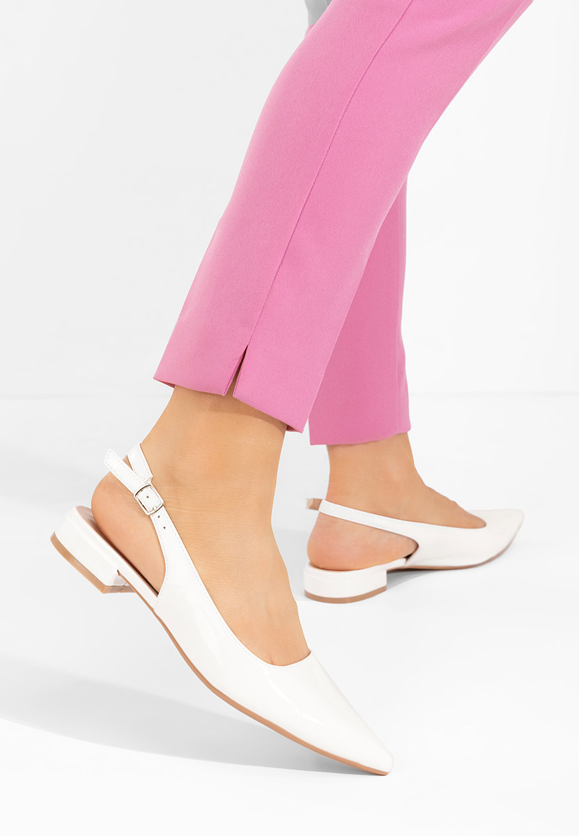 Pantofi slingback Danya albi