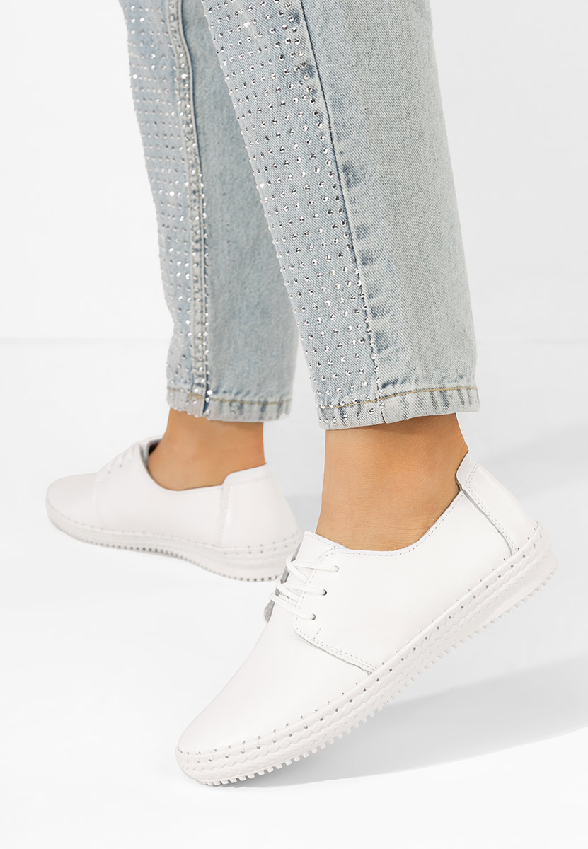 Pantofi casual dama Selora albi