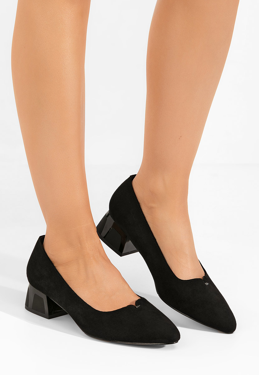 Pantofi cu toc gros Niky negri