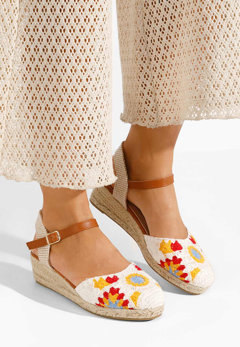 Sandale tip espadrile Elioth V2 albe