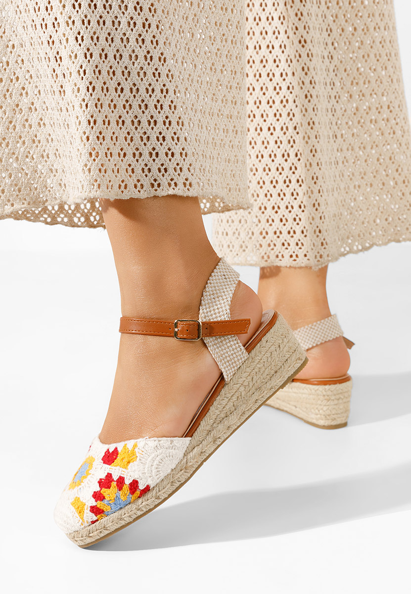 Sandale tip espadrile Elioth V2 albe