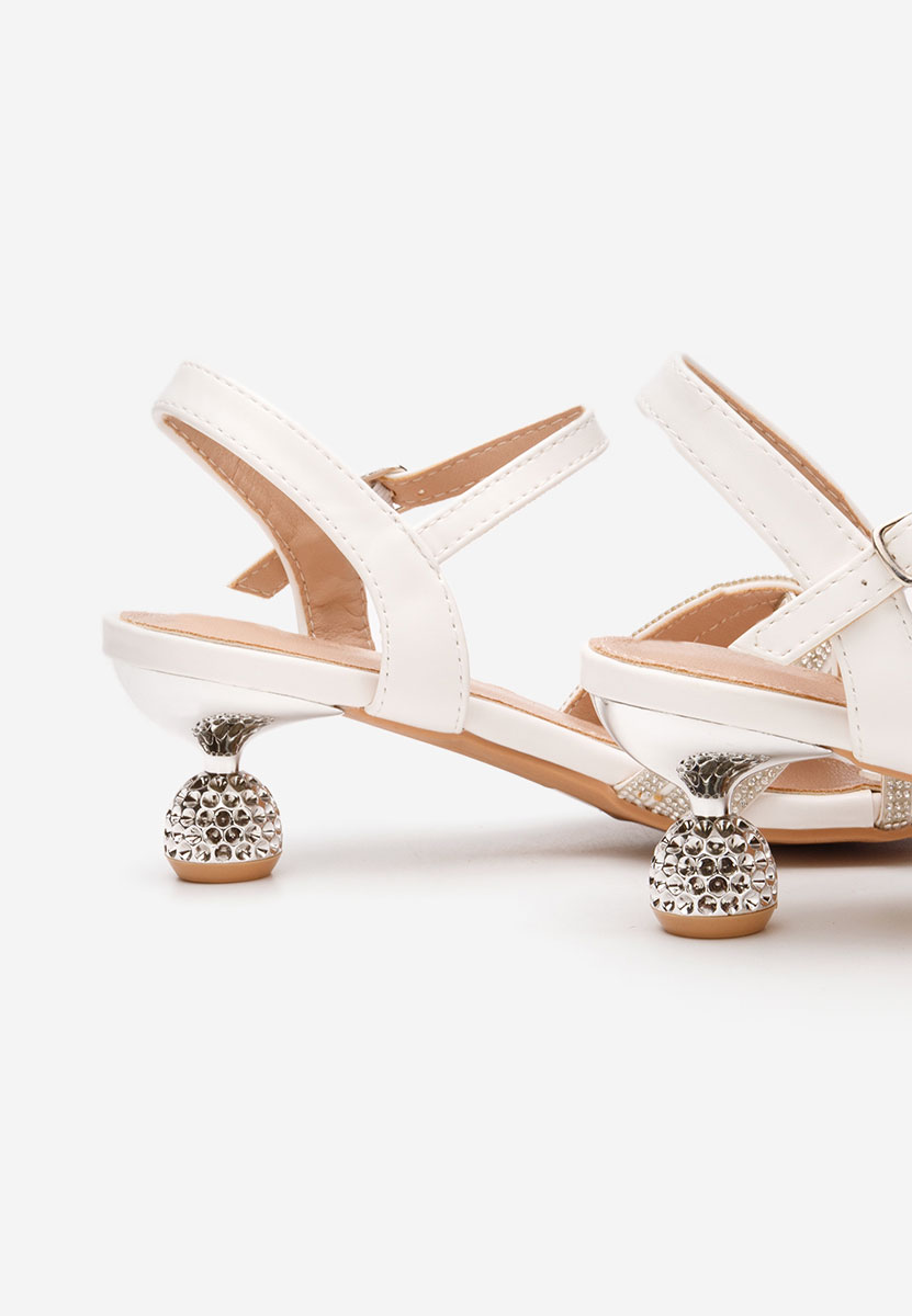 Sandale fete Diamonds albe