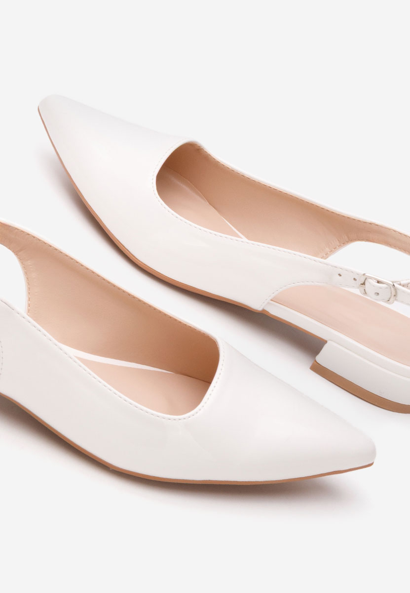 Pantofi slingback Danya albi